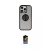 ieg™ iPhone 16 Pro Max Kılıf Yörünge Çizgi - Siyah Buffer Hayalet Cam Ekran Koruyucu