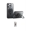 ieg™ iPhone 16 Pro Max Kılıf Zirve Çizgi Prime - Siyah Bilvis 3D Cam Ekran Koruyucu
