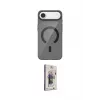 ieg™ iPhone 17 Air Kılıf Pusula Form Özel Seri - Siyah Bilvis 3D Cam Ekran Koruyucu