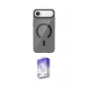 ieg™ iPhone 17 Air Kılıf Pusula Form Özel Seri - Siyah Bilvis 5in1 3D Magic Cam Ekran Koruyucu