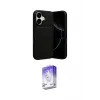 ieg™ iPhone 17 Kılıf Eksen Form Prime - Siyah Bilvis 5in1 3D Magic Cam Ekran Koruyucu