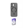 ieg™ iPhone 17 Kılıf Pusula Form Özel Seri - Siyah Bilvis 5in1 3D Magic Cam Ekran Koruyucu