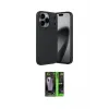ieg™ iPhone 17 Pro Kılıf Eksen Form Prime - Siyah 360 Mat Full Body Arka Koruyucu