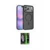 ieg™ iPhone 17 Pro Kılıf Siluet Minimal Prime - Siyah 360 Mat Full Body Arka Koruyucu