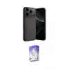 ieg™ iPhone 17 Pro Max Kılıf Ahenk Serisi - Siyah Bilvis 5in1 3D Magic Cam Ekran Koruyucu