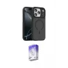 ieg™ iPhone 17 Pro Max Kılıf Doruk Form Serisi - Siyah Bilvis 5in1 3D Magic Cam Ekran Koruyucu