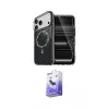 ieg™ iPhone 17 Pro Max Kılıf Kıvılcım Form Prime - Siyah Bilvis 5in1 5D Magic Hayalet Cam Ekran Koruyucu