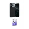 ieg™ iPhone 17 Pro Max Kılıf Kozmos Yansıma Özel Seri - Siyah Bilvis 5in1 5D Magic Hayalet Cam Ekran Koruyucu