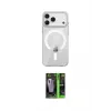 ieg™ iPhone 17 Pro Max Kılıf Pusula Form Özel Seri - Şeffaf 360 Full Body Arka Koruyucu