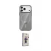 ieg™ iPhone 17 Pro Max Kılıf Pusula Form Özel Seri - Siyah Bilvis 3D Cam Ekran Koruyucu