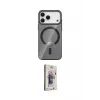 ieg™ iPhone 17 Pro Max Kılıf Pusula Form Özel Seri - Siyah Bilvis 3D Cam Ekran Koruyucu