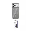 ieg™ iPhone 17 Pro Max Kılıf Pusula Form Özel Seri - Siyah Bilvis 3X AR Hayalet Cam Ekran Koruyucu