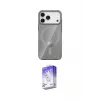 ieg™ iPhone 17 Pro Max Kılıf Pusula Form Özel Seri - Siyah Bilvis 5in1 3D Magic Cam Ekran Koruyucu