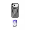 ieg™ iPhone 17 Pro Max Kılıf Pusula Form Özel Seri - Siyah Bilvis 5in1 3D Magic Cam Ekran Koruyucu