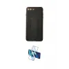 ieg™ iPhone 7 Plus Kılıf Akış Doku - Siyah 3D Antistatik Cam Ekran Koruyucu