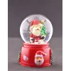 Noel Baba ve Çam Ağacı Temalı Mini Boy Işıklı  Yılbaşı Kar Küresi 6.5 cm E