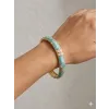 IEG - Ocean Bloom Mavi & Pembe  Mine İşlemeli Kelepçe Bileklik - Kbl0452