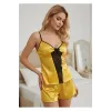 ieg™ Sarı Saten Babydoll Şortlu Takım - 290