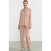 ieg™ Sementa 76444 Düz Renk Gömlek Model Pijama Takım