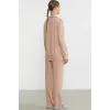 ieg™ Sementa 76444 Düz Renk Gömlek Model Pijama Takım