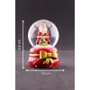 Yeni Yıl ı Noel Baba Temalı Kurdele Detaylı Mini Boy Işıklı Kar Küresi 6,5 cm A