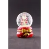 Yeni Yıl ı Noel Baba Temalı Kurdele Detaylı Mini Boy Işıklı Kar Küresi 6,5 cm A