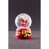 Yeni Yıl ı Noel Baba Temalı Kurdele Detaylı Mini Boy Işıklı Kar Küresi 6,5 cm A