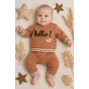 iegiyim™ Hello Nakışlı % 100 Pamuk 2li Erkek Bebek Takım