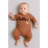 iegiyim™ Hello Nakışlı % 100 Pamuk Erkek Bebek Tulum