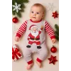 iegiyim™ Noel Baba Detaylı Bebek Tulum % 100 Pamuk