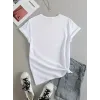 Kadın Kısa Kollu Palmiye Baskılı Viskon T-shirt