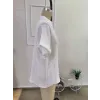 Kadın Kısa Kollu Yakalı önü Düğmeli Müslim Gömlek