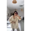 Kadın Tek Cepli Over Size Ketem Gömlek