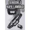 Kafa Lambası Kamp Lambası Sensörlü Şarjlı Ayarlanabilir