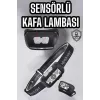 Kafa Lambası Kamp Lambası Sensörlü Şarjlı Ayarlanabilir