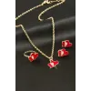 Kalp Mineli Set Kolye