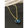 Kalp Nazar Çelik Kolye
