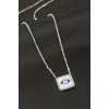 Kare Göz Zirkon Taşlı Kolye