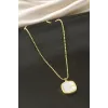 Kare Sedef Çelik Kolye