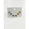 Kare Taşlı Renkli Altılı Küpe - Kp00612
