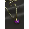 Kelebek Figürlü Polyester Kolye
