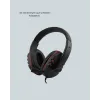 Kırmızı Gaming Headset Mikrofonlu Sağlam Kablolu Konforlu