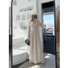 Kısa Kollu Uzun Elbise - Kırık Beyaz