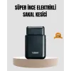 Kompakt Şarjlı Tıraş Makinesi Çift Yönlü Bıçaklı 45 Dakika Kullanım Süreli