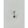 Koyu Hologram Taş Detaylı Göbek Piercing - Pg0051