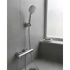 Krem Duş Başlığı Seti 4 Kademeli El Duşu Spiral Hortumlu Banyo Seti