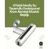 Krom Musluk Başlığı | 4ü 1 Arada Su Çıkışı | Kolay Montajlı