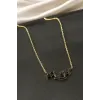 Kuş Taşlı Çelik Kolye