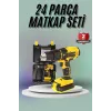 Matkap Seti 24 Parça Çift Bataryalı Darbeli Led Işıklı Vidalama
