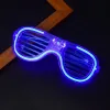 Mavi Led Işıklı Parti Gözlüğü - Neon Glow Şerit Gözlük 3 Modlu